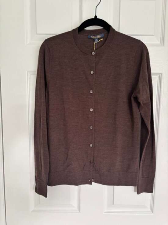 Brooks Brothers Sweaters - Brooks Brothers Super Fine Merino Brown Cardigan Size S